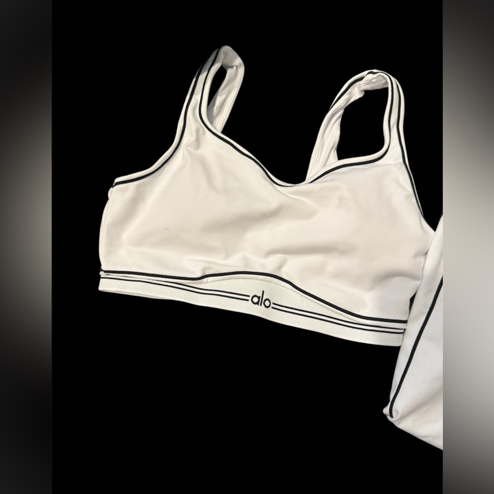 Alo yoga white 3 piece set